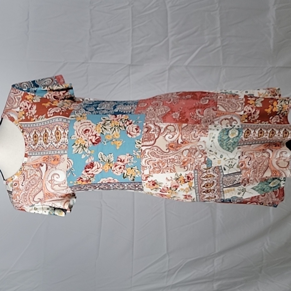 Maurices Size S 24/7 Patchwork Futter Sleeve Mini Dress, Exc. Used Condition